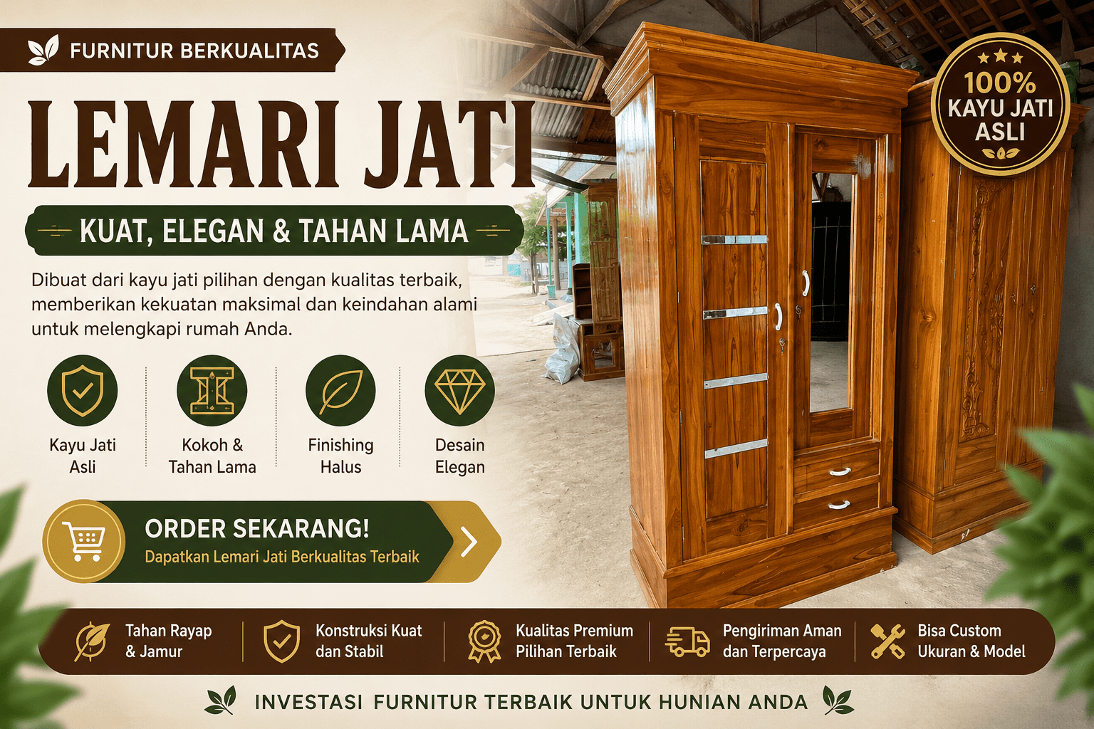 lemari baju dari kayu jati