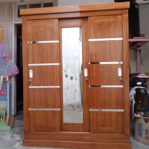 Lemari Baju Pintu 3 Model Sliding Tanpa Laci